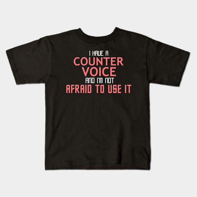 Counter Voice Cool Typography Job Design Kids T-Shirt by Stylomart